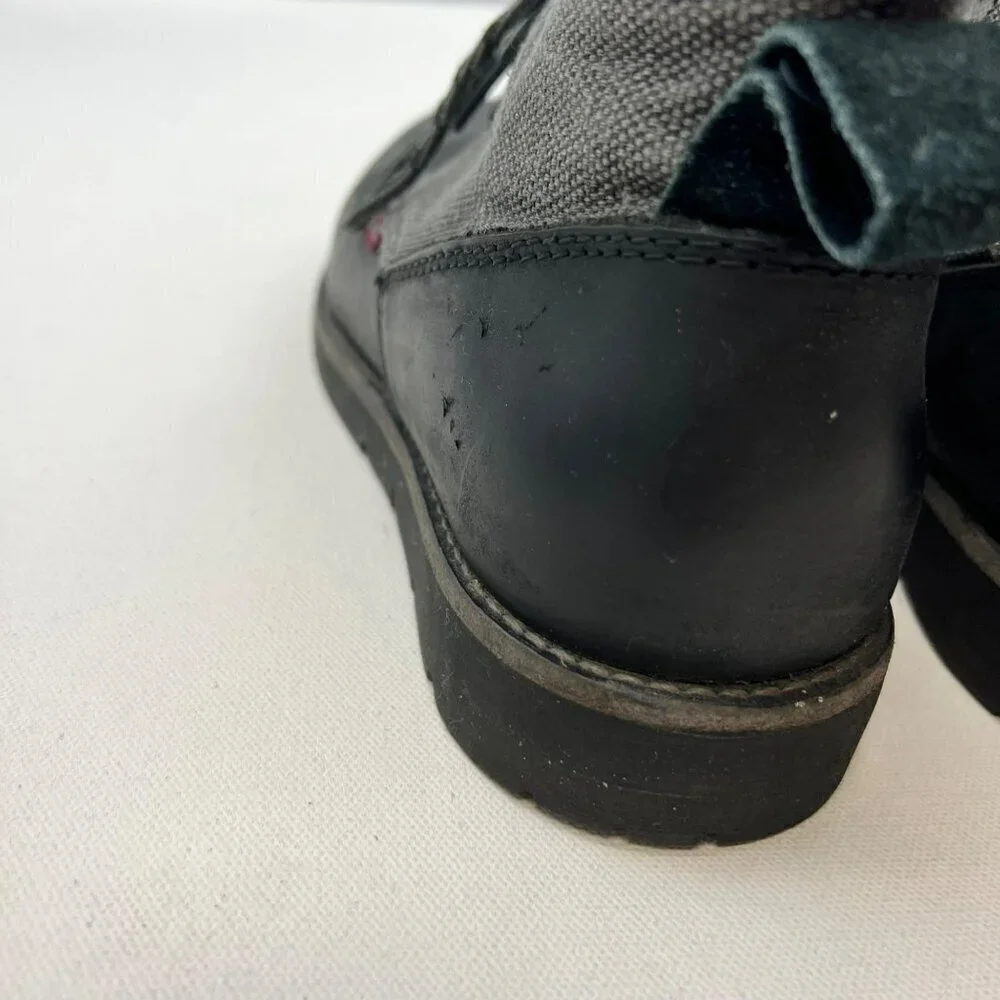 Levi’s Men’s Lace Up Boots Black Leather Gray Textile Size 8.5